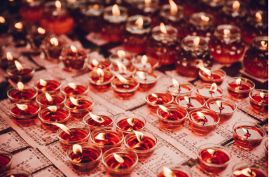 Candlelight in dark room dream symbolism